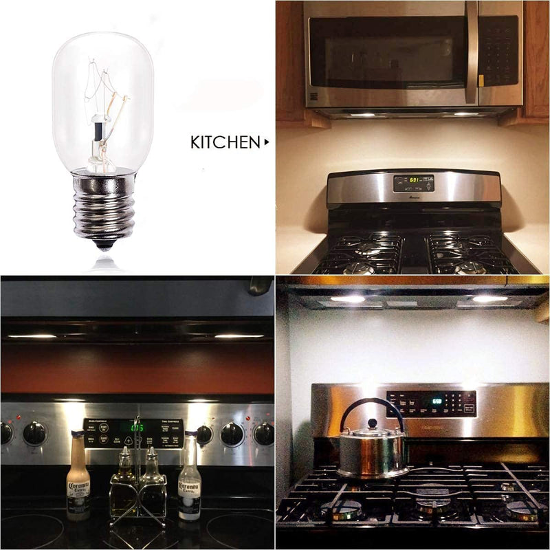 8206232A Microwave Oven Light Bulbs,6 Pack 40w 125v E17 Under Hood Microwave Oven Light Replacement Parts,Exact Fit for Whirlpool Maytag Microwaves - Lava Lamp Salt Bulbs 8206232A /E17 Base