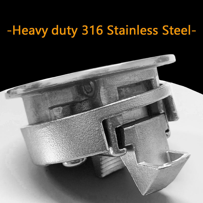 Boat Stainless Steel 2 Inch Round Flush Pull Slam Cam Latch Hatch Push for Marine RV Deck Cabin Door Hardware Accessories Without Key