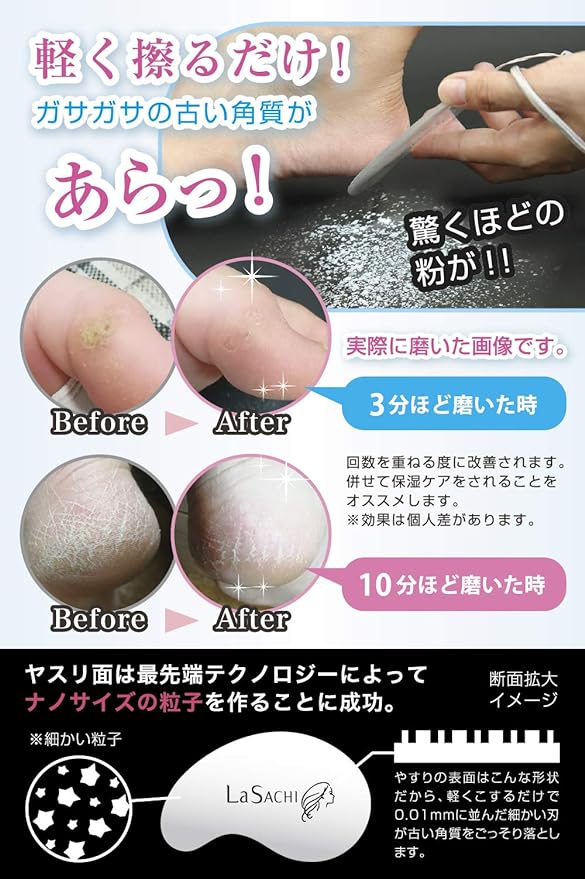 La SACHI Heel Exfoliating Glass Born from Nano Technology, For Foot, Sole, Exfoliating, Heel Care, Exfoliating Shaving, Foot Care, Strap - NewNest Australia