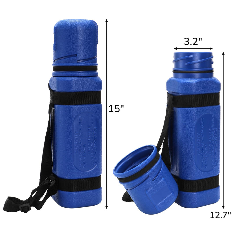 ZOOFOX Welding Rod Storage Tube, 15" Blue Carbon Steel Stick Storage Container with Adjustable Shoulder Strap, Airproof and Waterproof Rod Canister for Dry Electrodes, Welding Equipment