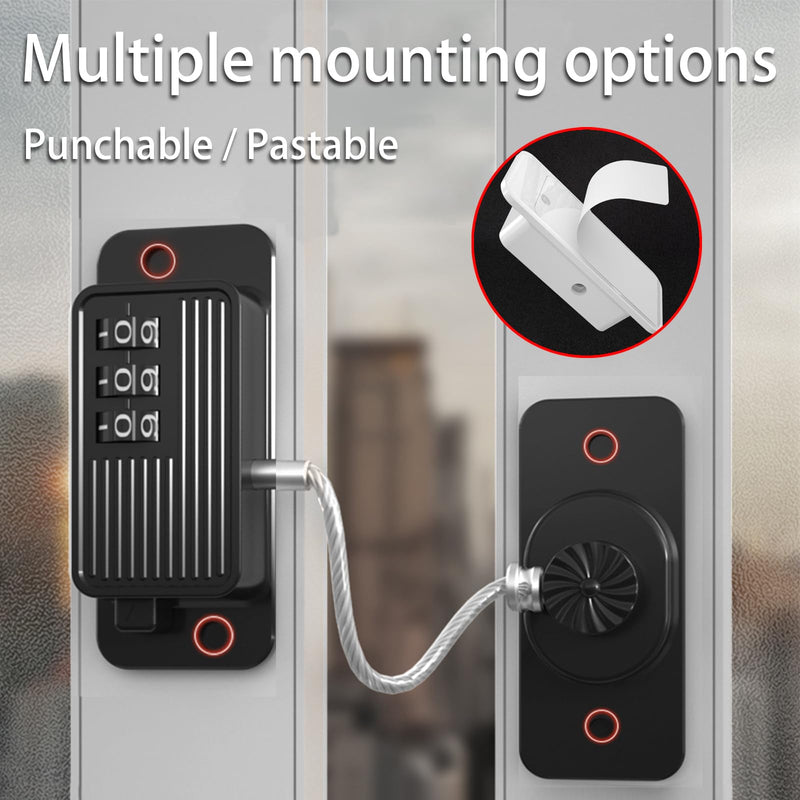 Heavy Duty Combination Refrigerator Lock (4 Pack) - Cabinet Locks Baby Proofing, No Drilling Adhesive Fridge Locks, for Fridge, Cabinets, Drawers, Window and Child Safety Cabinet Lock Black 4pcs