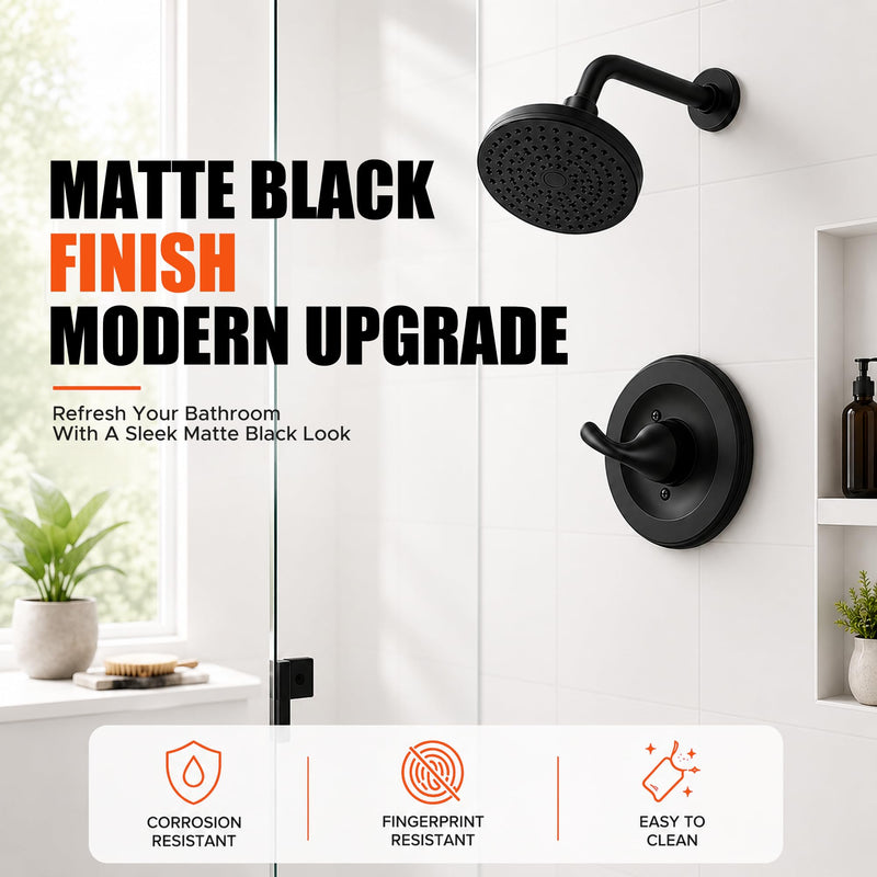 T13020 Shower Trim Kit, Matte Black Shower Valve Trim Kit