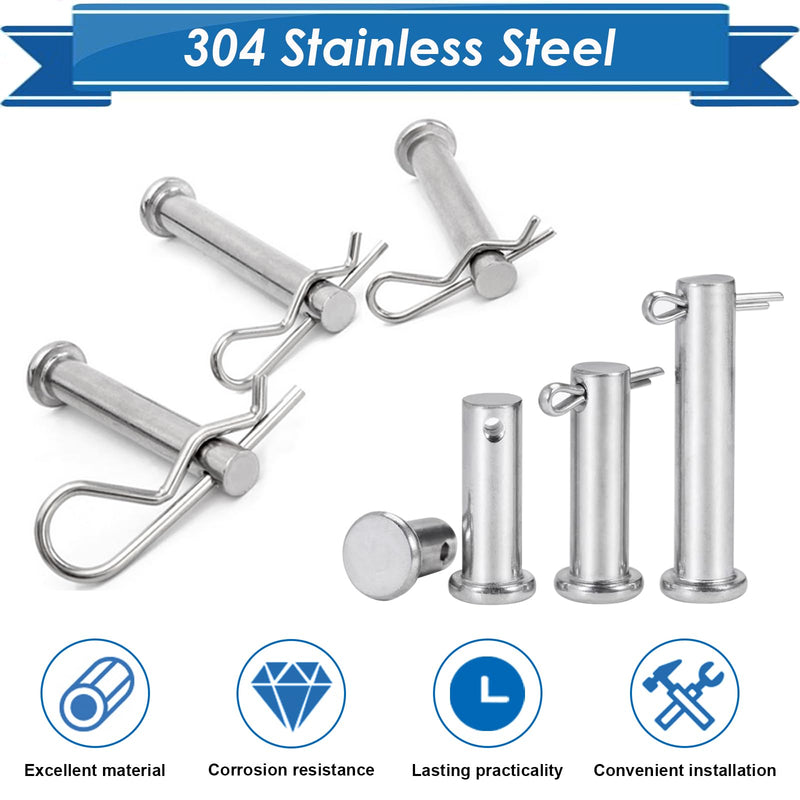 Cotter Pin Assortment Kit 304 Stainless Steel 13 Sizes Cotter Pins & R Clips Cotter Pin Set for Hitch Pin Lock Systems 200Pcs - Cotter Pins & R Clips