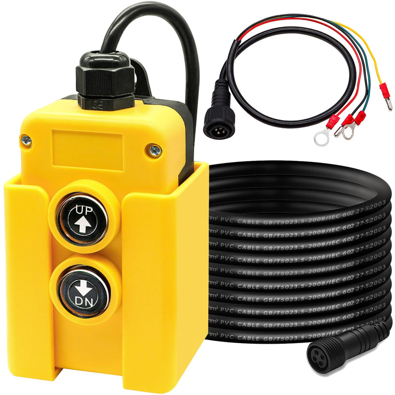 Taiss 4 Wire Dump Trailer Remote Control Switch 12V DC Dump Trailer Controller,Industrial Pushbutton Switches Up Down Control Switch for Truck Lift Unloading Trailer Tipper F-G018-4W