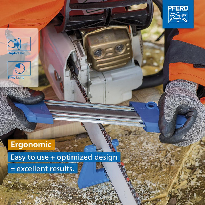 PFERD Chain Saw Sharpener Chain Sharp CS-X, File ø 1/8 inch, 17299 – Chain Saw File and Depth Gauge File in One Ergonomic Tool
