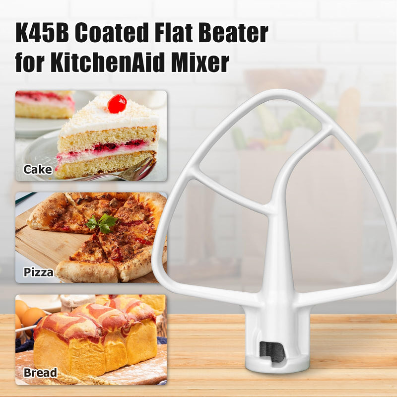 K45B Coated Flat Beater for KitchenAid 4.5-5 Qt Mixer Paddle Attachment Flat Beater Fits Stand Mixer Bowls For KitchenAid 4.5-5 Quart Bowls, Kitchenaid Paddle Attachment 1 Steel