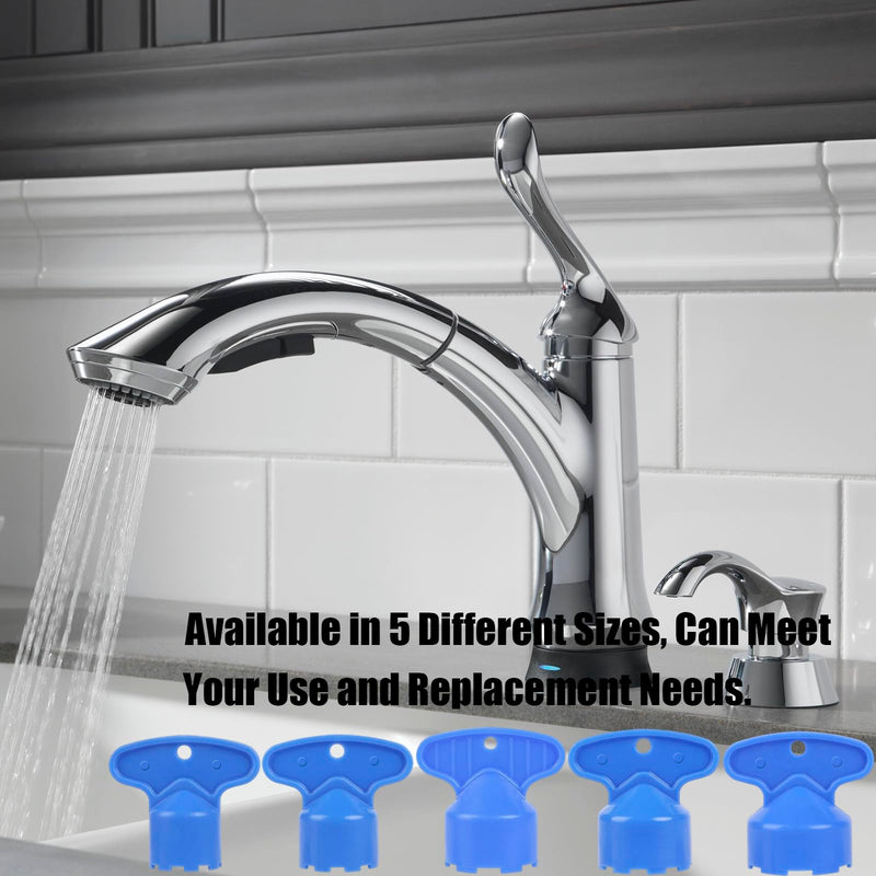 5 Pcs Cache Faucet Aerator Key Removal Wrench Tool with 5 Sizes M16.5, M18.5, M21.5, M22.5, M24 Recessed Aerator Key Sink Aerator Wrench for Bathroom Kitchen Sink Faucet Aerator Removal Tool