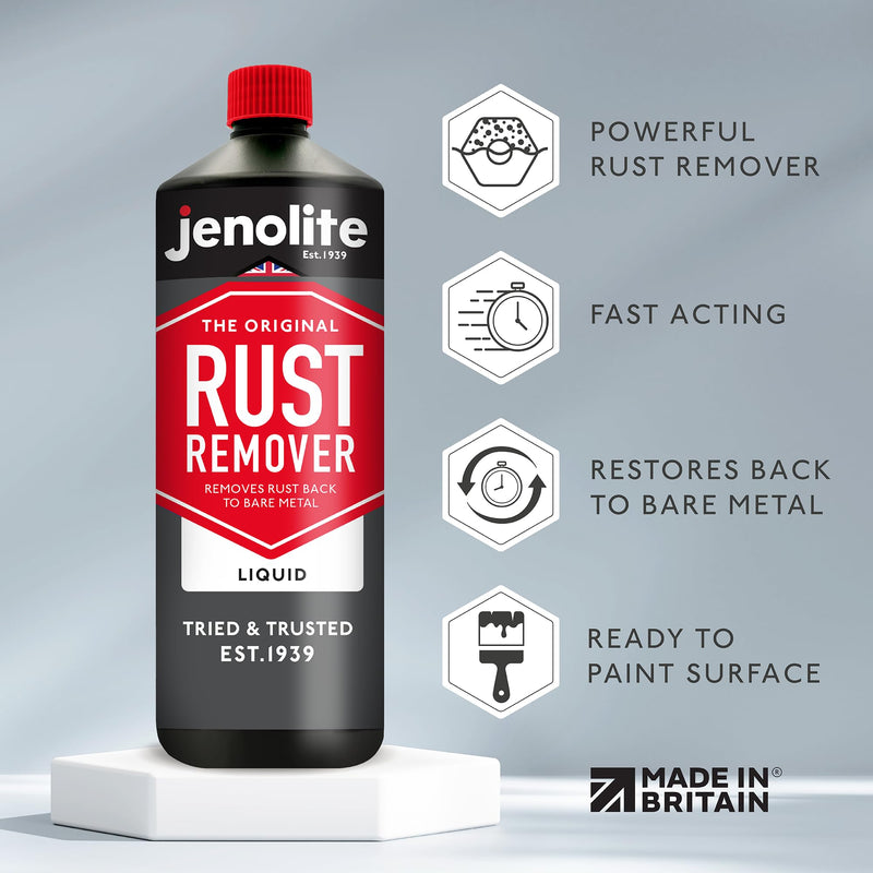 JENOLITE Rust Remover Liquid, Fast Acting Formula, Industrial Strength 1x33.8oz 33.8 Fl Oz (Pack of 1)