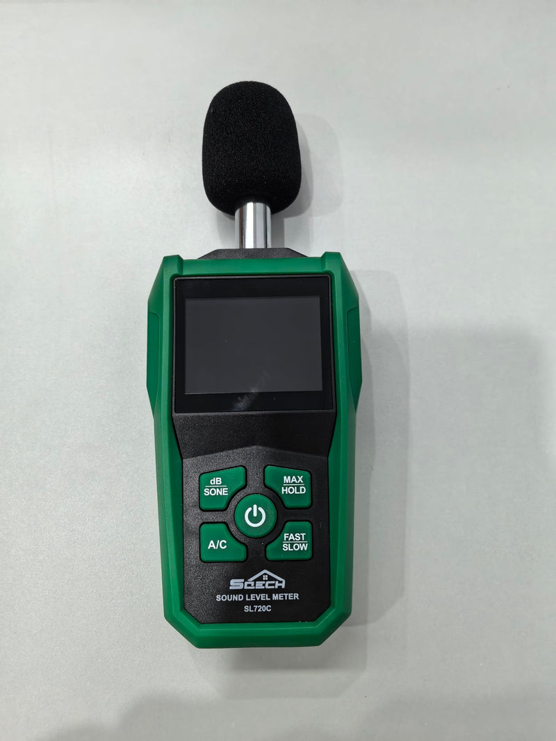 Decibel Meter,SQECH Digital Sound Level Meter with Color Backlit Screen,Portable SPL Meter with A/C Weighted,dB/SONE Unit,FAST/SLOW Response,MAX/MIN,Data Hold,Range 30-130dB,for Home/Office/Factories