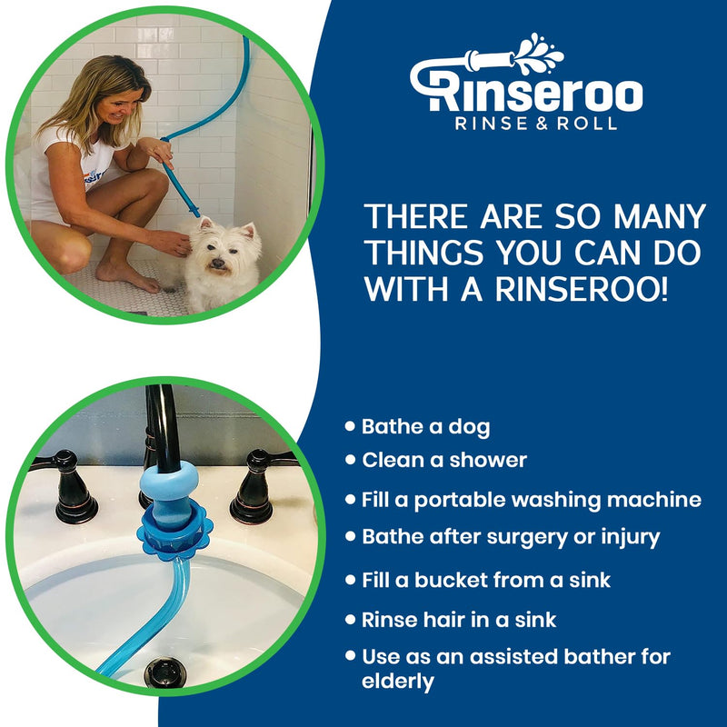 Rinseroo Replacement Shower Hose Connectors (3 pack) for Rinseroo- Slip-on Handheld Water Hose Attachment/Faucet Adapter for Shower & Sink, Detachable Shower Sprayer (NOT FOR TUB VERSION) Shower Hose Connector