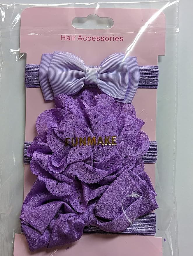 QT-147 Children's Baby Western Dress Formal Accessory Hair Ornament Hair Band Set (Light Purple) - NewNest Australia