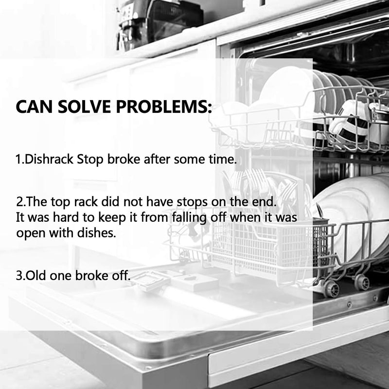 W10508950 Dishwasher Upper Dishrack Slide Rail Stop Clip By Cenipar Replacement for Whirl-pool Ken-more Dishwasher Replaces W10508950 8562015 PS11755805 WPW10508950VP 2684662(2 Packs)