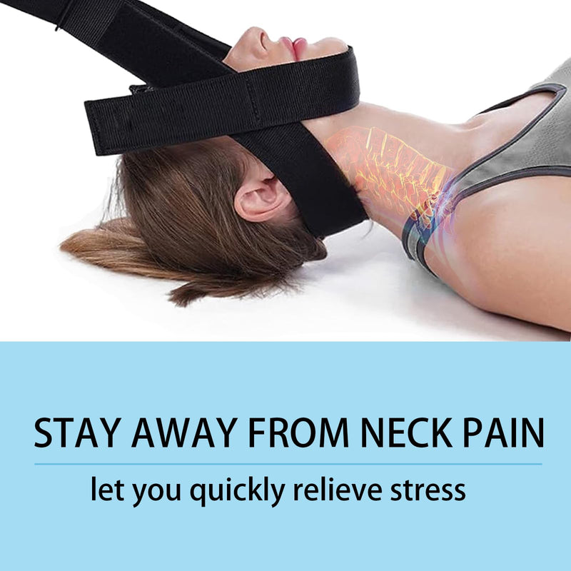 Y Neck Strap Chiropractor Pull Device,Neck Stretcher Strap,Neck Strap Cervical Traction Device for Neck Pain,Spine Chiropractic Decompression Tool with Comfort Handle and Chin Strap