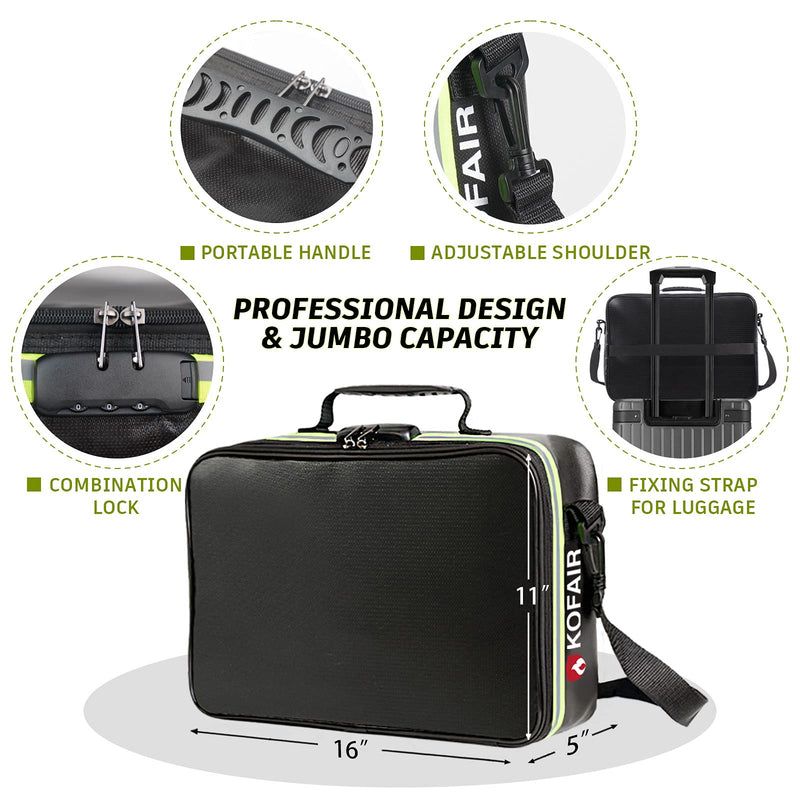 Fireproof Document Bag (16 x 11 x 5 inch) with Lock & Reflective Strip, Fireproof Document Lock Box with Shoulder Strap, Multi-Layer Important Document Safe Storage, Fire Safe File Organizer X-Large Fireproof Bag