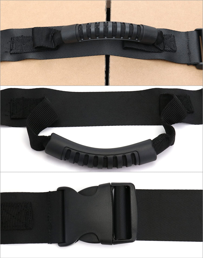 QWORK Carrying Strap with Handle, 2 Pack Heavy Duty Ordinary Luggage Lashing Strap Holder for Safe Moving and Lifting and Carrying of Heavy Cases, Groceries, Luggage