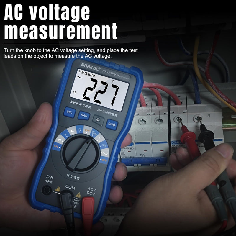 Digital Multimeter Tester, 2000V Volt Meter TRMS, High Voltage Meter for AC DC Voltage, Resistance, Continuity, Diode, Frequency Test with NCV, Backlit LCD Display, Data Hold, Auto-Ranging