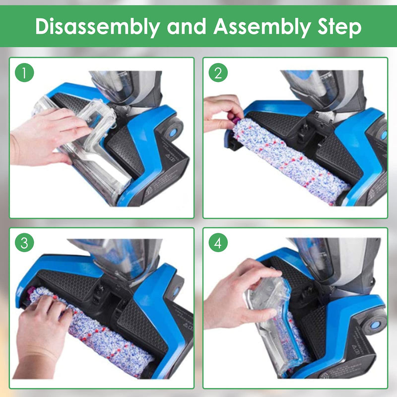 JORAIR Replacements Compatible with Bissell CrossWave, 3 Multi-Surface Brush Roll 1868 + 3 Vacuum Filter 1866 Vacuum Filter, Compare to Part 1608683, 160-8683, 1608684 3 Brush Rolls + 3 Filters