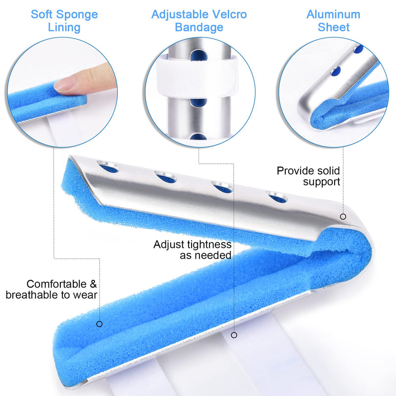 Sopito Finger Splint, 3PCS Finger Support Brace Finger Stabilizer for Broken Fingers Straightening Arthritis Knuckle Immobilization,Blue