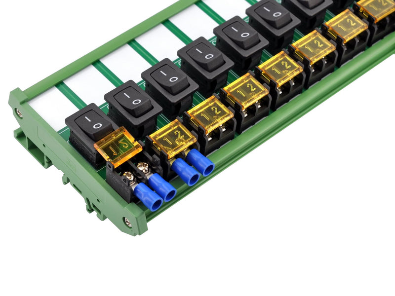 DIN Rail Mount Rocker Switch Module, 10Amp 250VAC/50VDC (8 Channel) 8 Channel