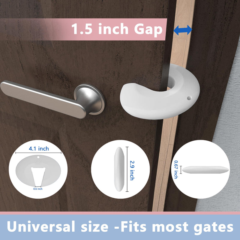Door Pinch Guard and Door Slam Stopper, Durable Silicone Door Finger Pinch Guard, Prevents Slamming on Heavy Doors, Non-Toxic & Pet Friendly, White, 2 Packs White 2 Packs basic