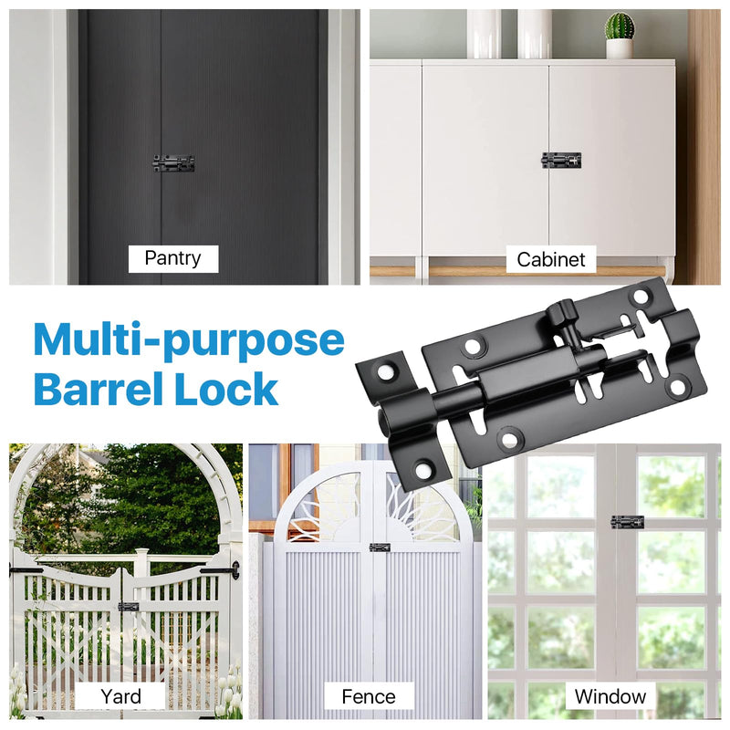 12 Pack Slide Barrel Bolt Latch, 2.87 Inch Solid Stainless Steel Bolt Latch, Small Barrel Bolt Door Latch with Screw, Security Lock Sliding Lock for Door, Easy Installation