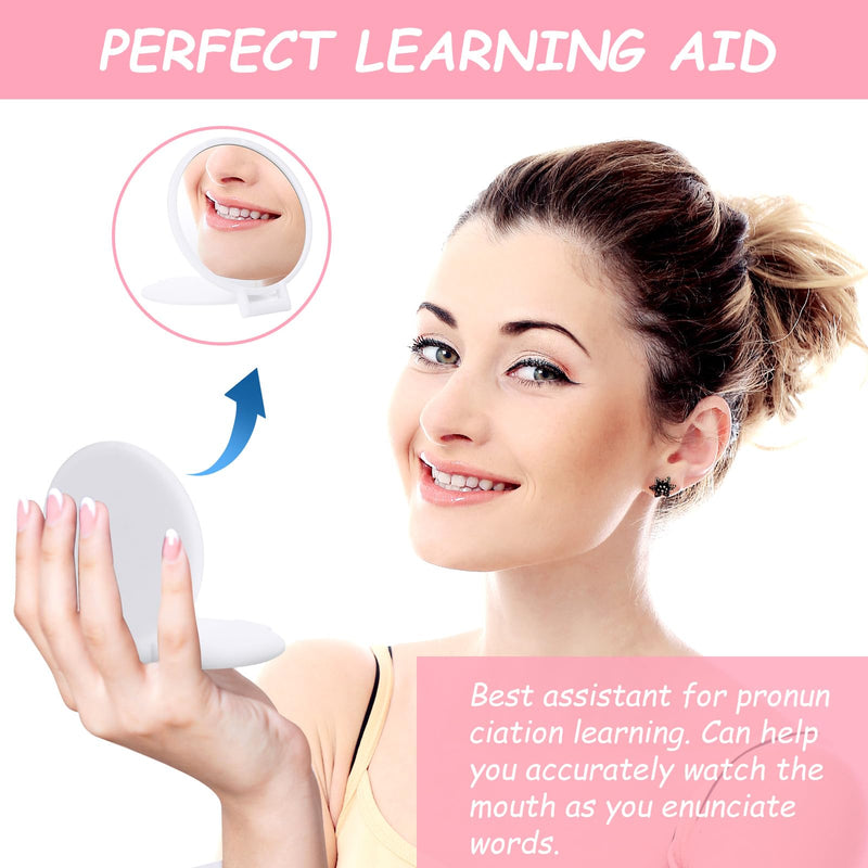 72 Pcs Mini Compact Mirrors Bulk, Portable Round Folding Makeup Mirror Set for Purse Travel Women Daily Use White
