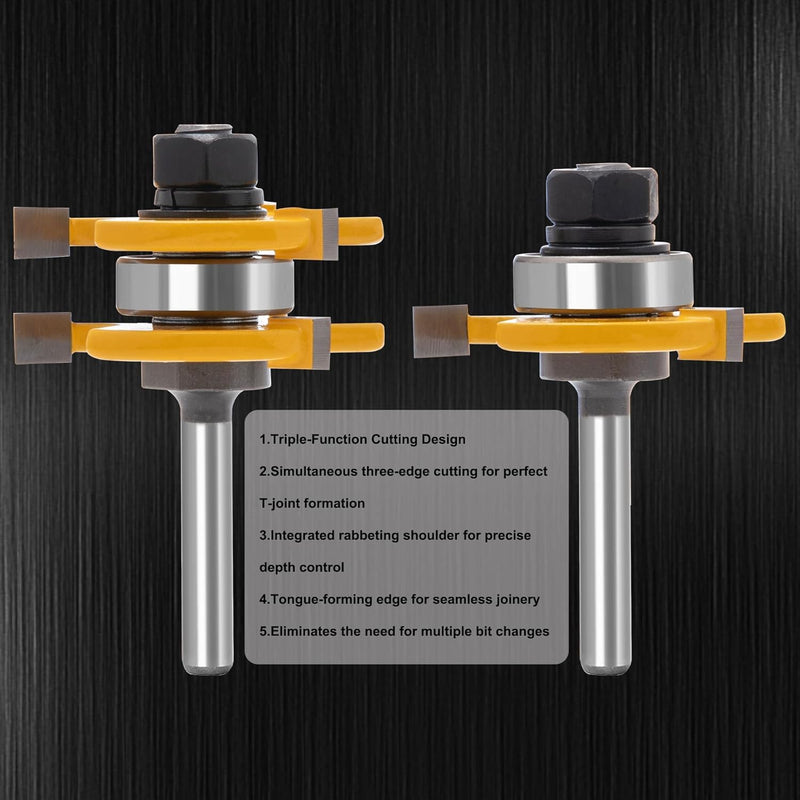 Carbide Roundover Router Bit Set 4pc - 1/4 Inch Shank for Smooth Edge Cutting on Hardwood, Plywood & MDF - Cabinet Door & Furniture Making Bits (1/8-5/16" Radius)