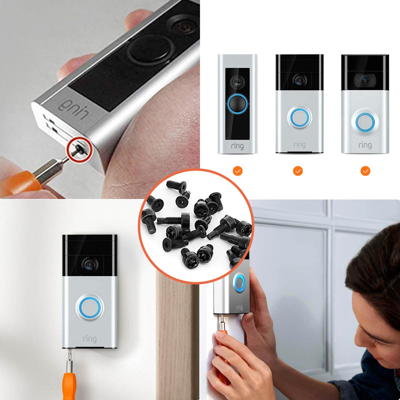 Video Doorbell Screws,Video Doorbell Replacement Screws,Security Screws Compatible with Video Doorbell, Video Doorbell 2 and Pro(4Set /20pcs)(Black)