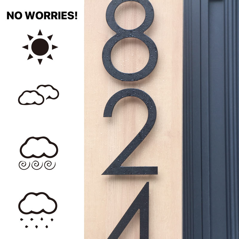 10 Inch Black House Numbers For Outside, Floating House Numbers Metal Large Modern House Numbers For Outside, Address Numbers For House Black Floating Mount Flush Mount Aluminum Home House Numbers 4 #4