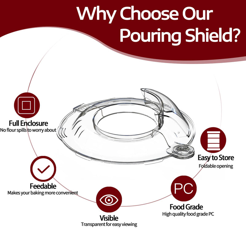 Pouring Shield for KitchenAid Tilt Head 4.5-5QT Stainless Steel (Only),Safety Pouring Shield,Splatter Guard for kitchenaid mixer bowl,Kitchen Aid Stand Mixers,kitchen aid Accessories and Attachments