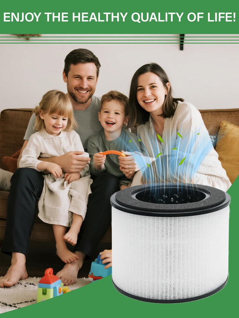 H02 Replacement Filter for TechCare TC-6020B & HIMOX H02, 3-Pack