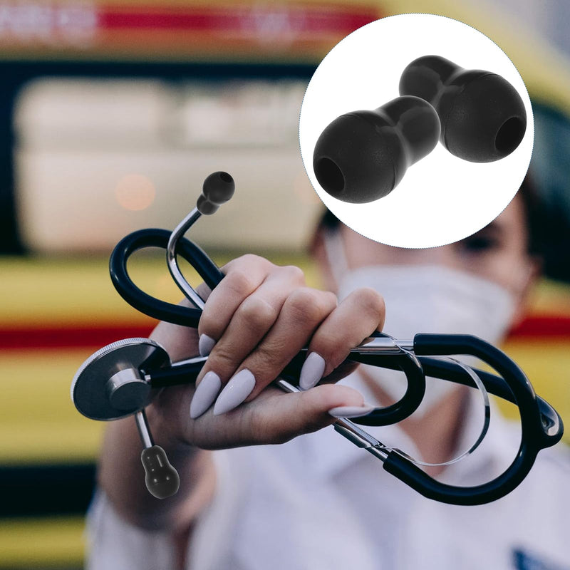 10pcs Silicone Ear Tips Soft Replacement Earpads Black Ear Tips Replacement for 3.5 mm Earphones for Hospital and Clinic Use