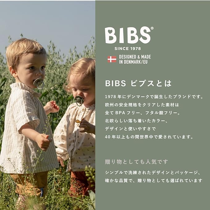 BIBS 200221 Iron Natural Rubber Pacifier, Single Item, COLOUR Size 2 (6 - 18 Months) (Genuine Japanese Product) BPA-Free, Arch Shape, Reduces Friction, Round Nipple Similar to the Chest - NewNest Australia