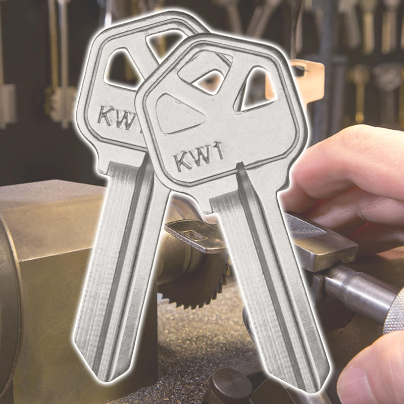 KW1 Blank Key Blanks, Pack of 50 Uncut Blank Keys in Premium Brass, Copper Structures Blank Keys Pack of 50 KW1 Blank Keys
