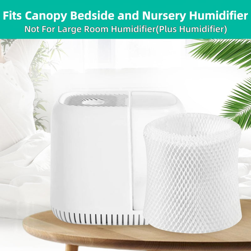 Humidifier Replacement Filter Compatible with Canopy Bedside and Nursery Humidifier,Made with Wood Pulp, Paper Filter, 4-Pack