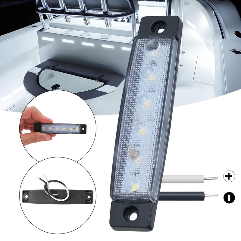 20Pack DC12-24V Marine Boat LED Navigation Lights Stern Transom Cabin Deck Courtesy Light Interior Lamp Waterproof for Pontoon Kayak Sailboat Fishing - White