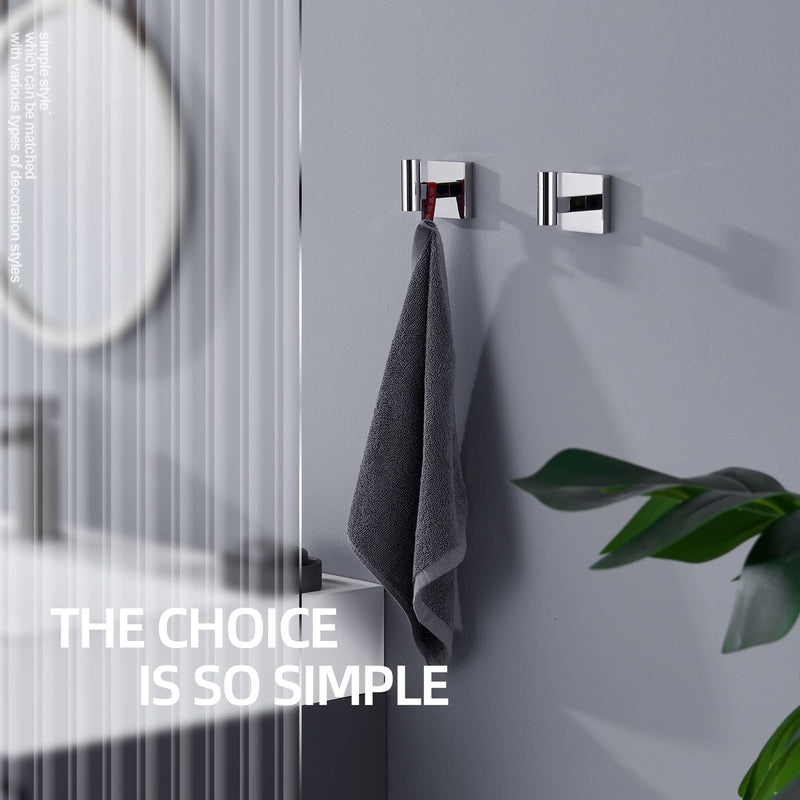 KOKOSIRI Robe Hook Bathroom Towel Coat Hooks for Bath Kitchen Wall 2 Pack Chrome Stainless Steel B1013CH-P2 Polished Chrome