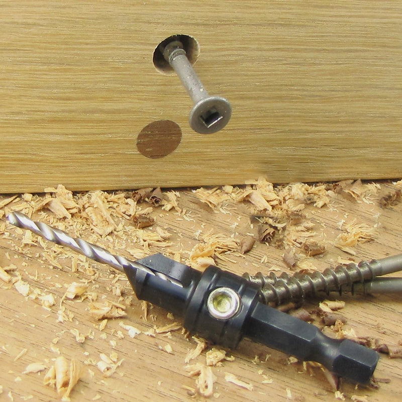 Make it Snappy Tools Quick-Change 2-Pc. Countersink Drill Bit Set with 3/8 Plug Cutter. Proudly Made in The USA.