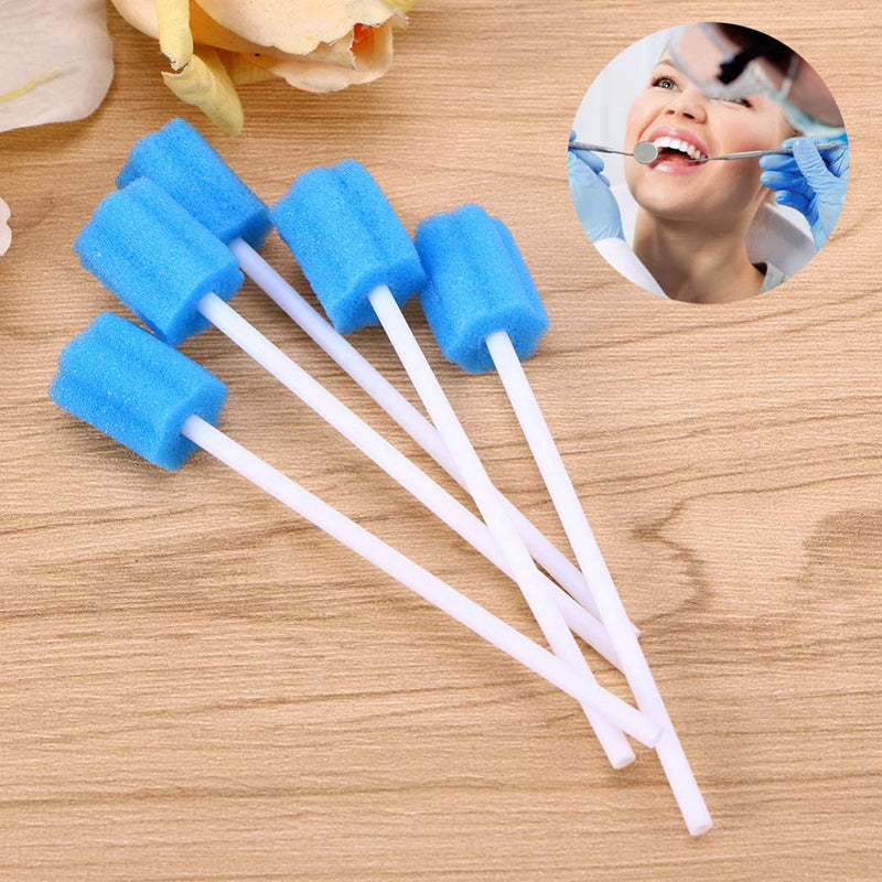 Healifty Mouth Swabs for Elderly, 30pcs Disposable Medical Sponge Stick Oral Care Cleaning Sponge, Blue 30Pcs Blue