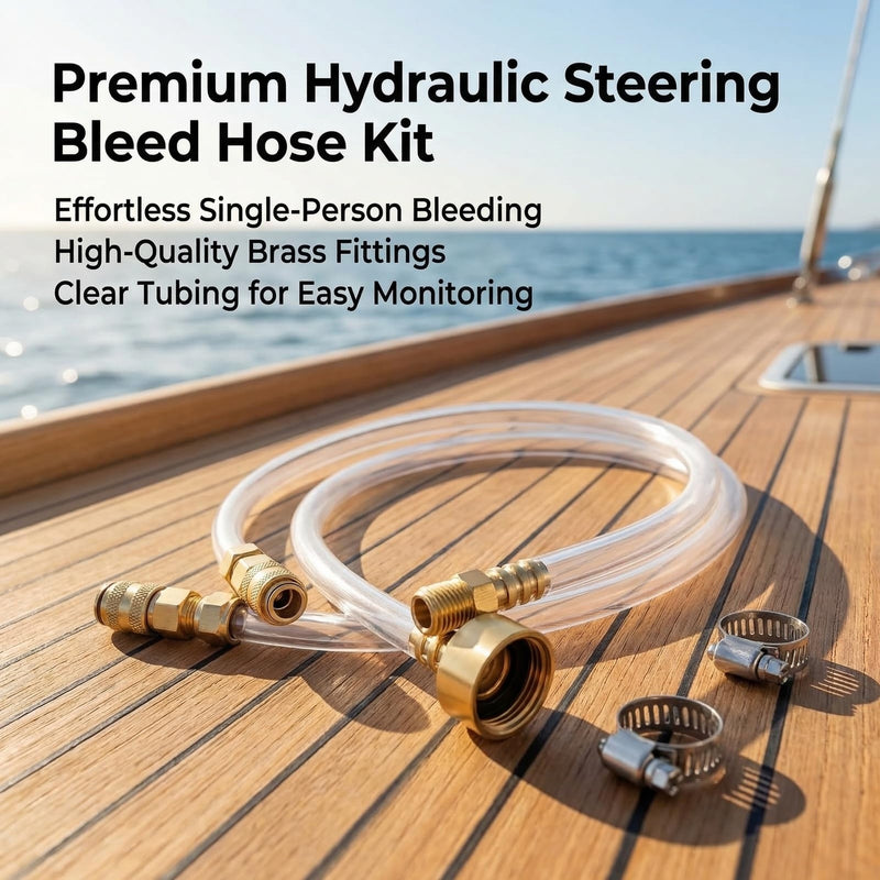 Seastar Hydraulic Steering Bleed Kit, Leak-Proof Marine Bleeder Tool with Brass Fittings for Boat Steering Systems, Mess-Free Fluid Bleeding and Maintenance Kit (2 Sizes)