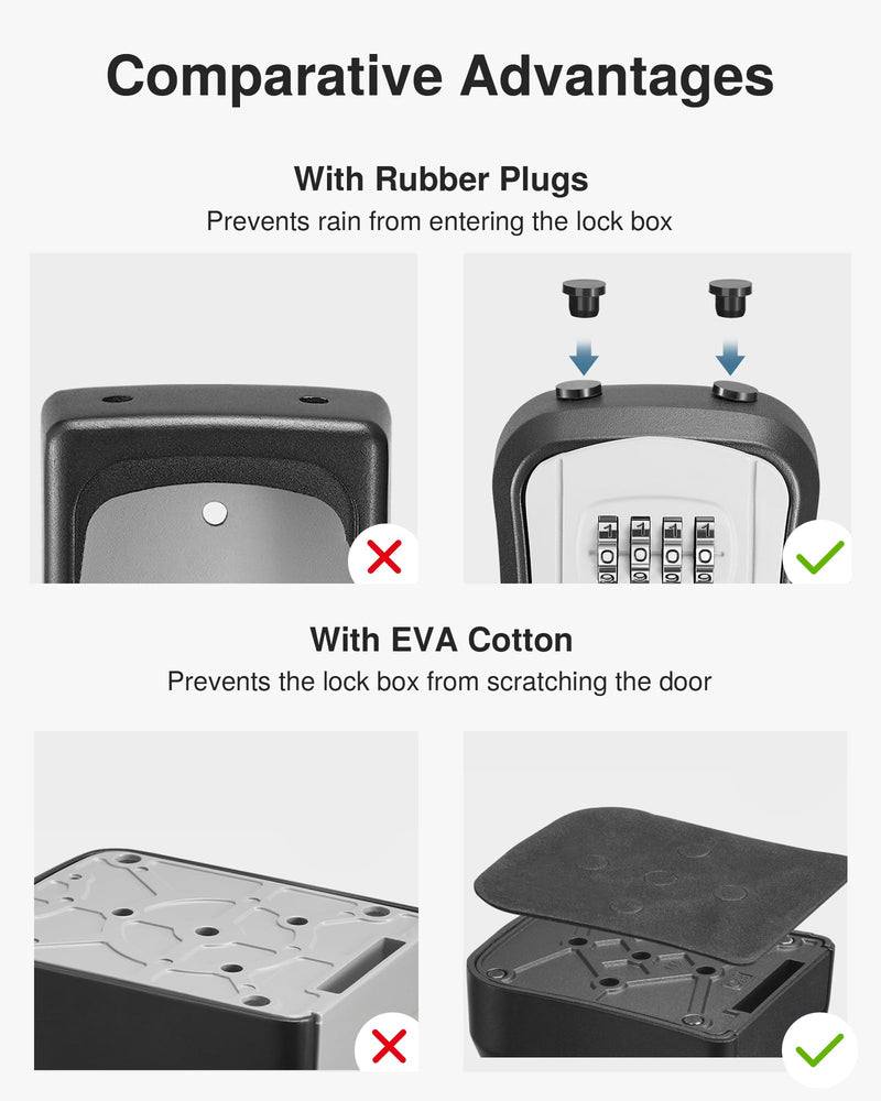 Puroma Lock Box, Portable Key Lock Box with Removable Cable Handle, Resettable Combination Lockbox Wall-Mounted Key Lockbox for House Key, Home, Office, Apartment Warehouse Key Storage (1 Pack, Grey) 1