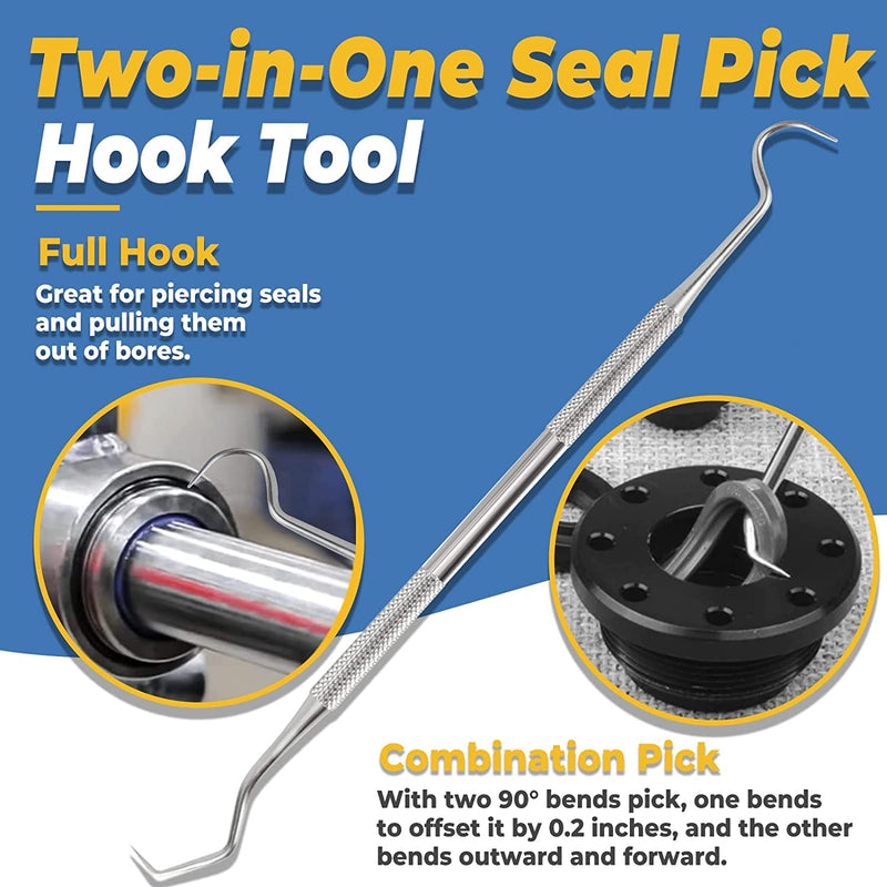 Seal Installation Tool, KZNANZN 4 Pack Hydraulic Cylinder Seal Kit for U-Cup Twistor Installation, Piston Rod Seal Install, O-Ring Twistor & Pick, Portable Seal Puller Tools Set Universal
