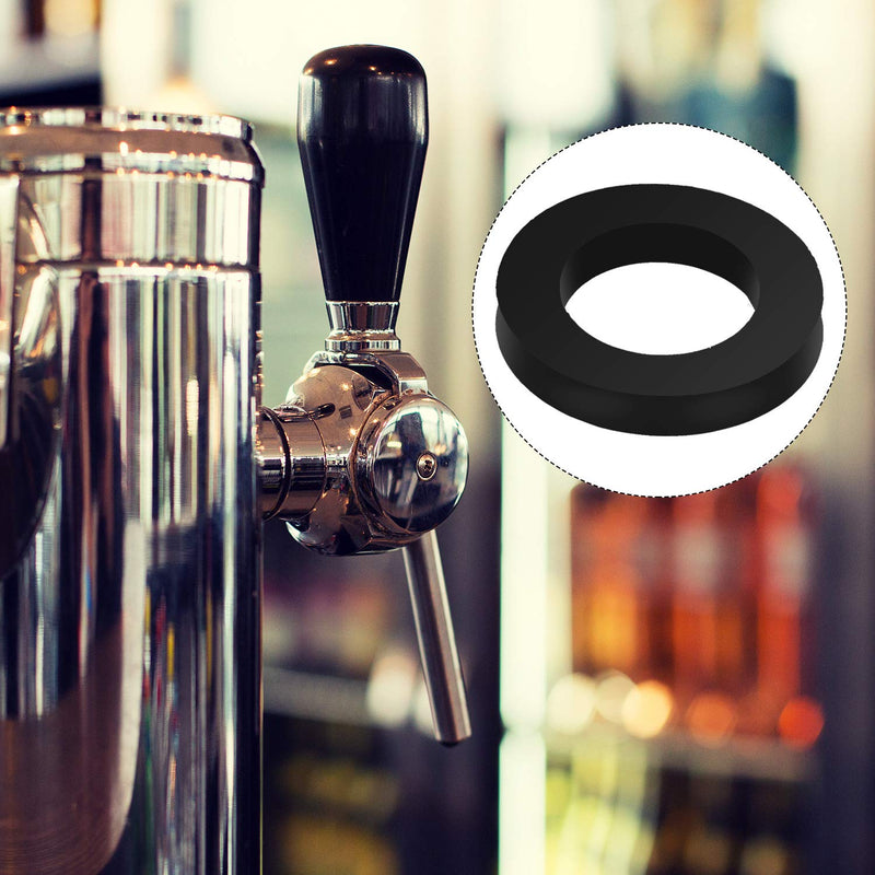 50 Pieces Beer Gaskets Beer Line Washer Keg Tap Line Washer Black Rubber Coupling Gasket for Beer Seal 1/8 Inch Thickness