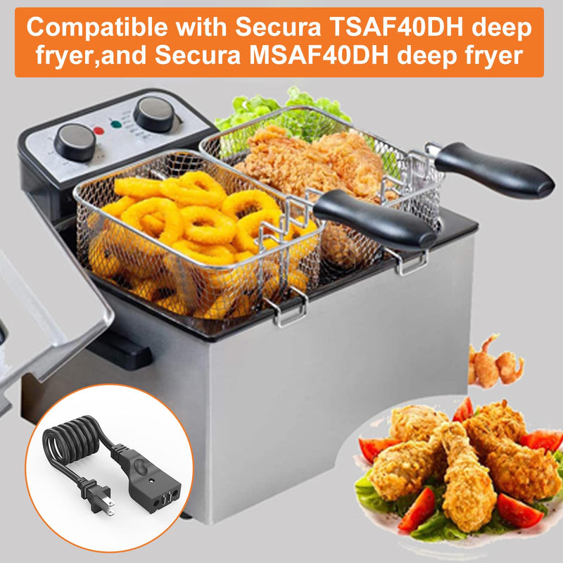 Deep Fryer Cord for Secura,Hamilton Beach, Masterbuilt Butterball Fit with Secura TSAF40DH Deep Fryer,Hamilton Beach Triple Basket Electric Deep Fryer 35034,Masterbuilt Butterball Turkey Power Cord