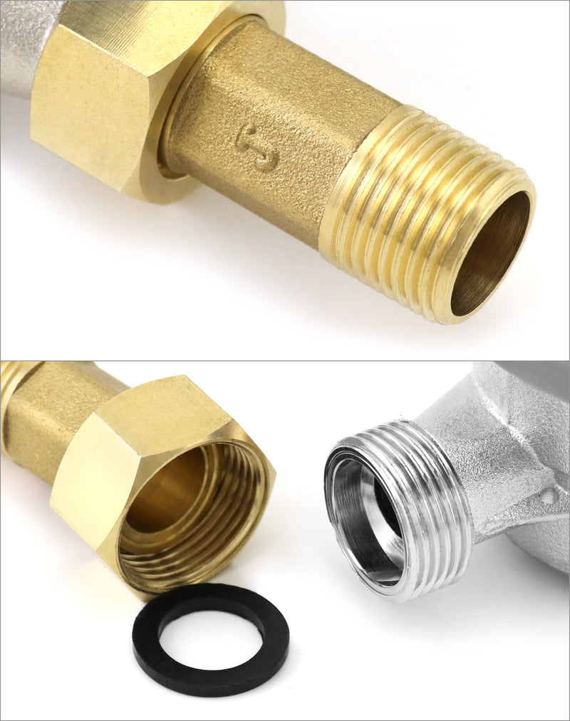 QWORK Water Meter, 1/2" NPT 304 Stainless Steel Cold Water Flow Meter with Pulse Output, for Garden and Home Use, Includes 2 pcs 1/2"NPT Thread Adapter 1 Pack - NewNest Australia