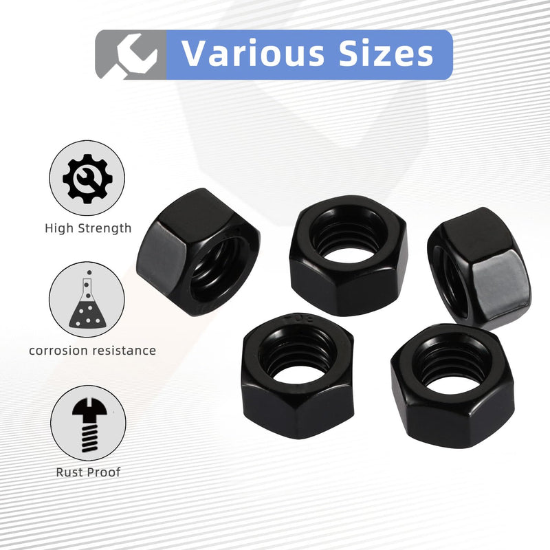 #10-24 Hex Nuts, Stainless Steel 304 Hex Nut, Black Oxide Finish, Quantity 100 #10-24 (100 PCS)