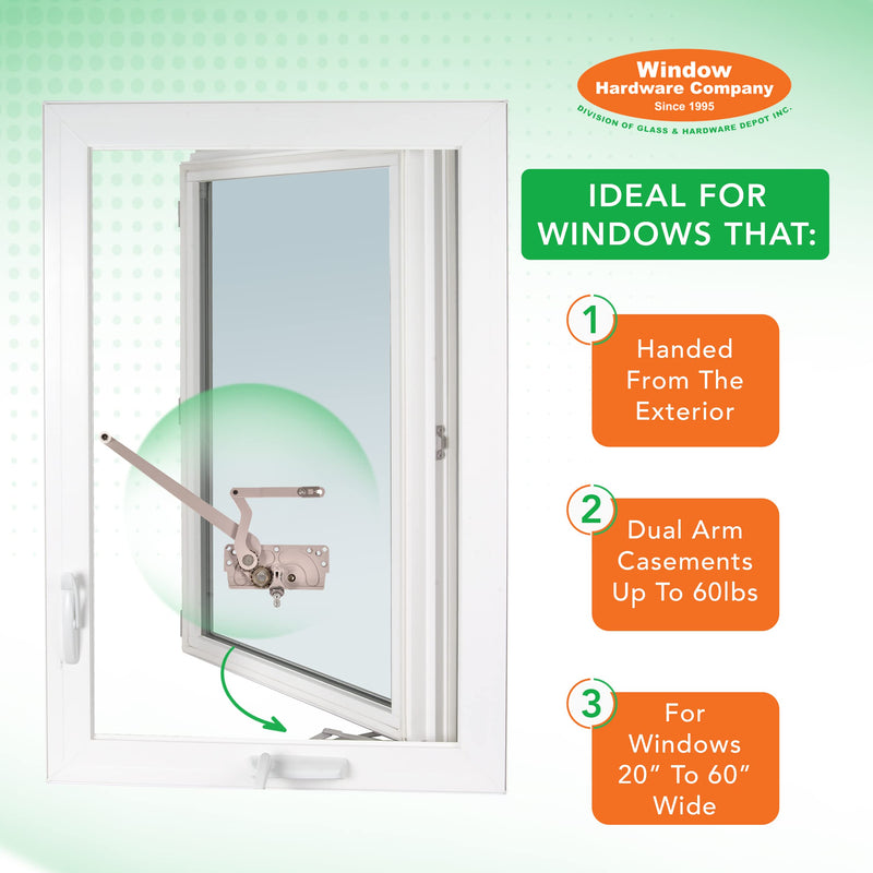 EntryGard 4-7/16" Window Crank Handle 20810 | No. 15 Series Dual-Arm Casement | Window Crank Replacement | E-Gard, Left Hand