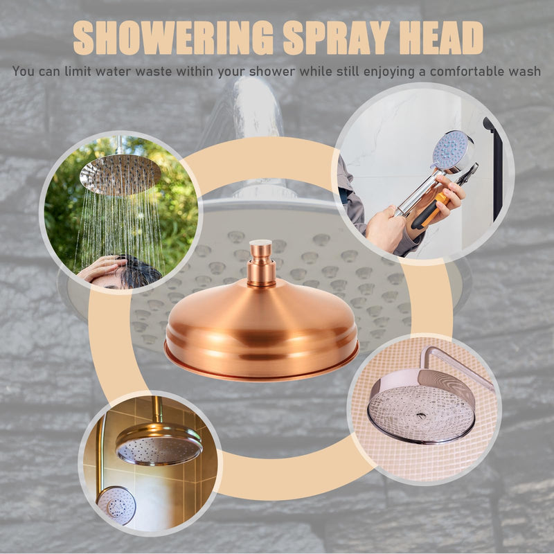 Copper Shower Head High Pressure Rain Shower Head Bath Rainfall Sprinkler Nozzle Replacement for Bathroom