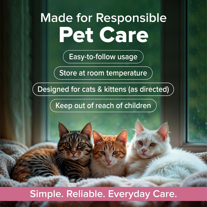 No More Tapeworms in Cats and Kittens- Dewormer for Cats and Dewormer for Kittens - 60mls Chicken Flavour with 3ml Dropper-USA Made Oral Suspension Chicken Flavor-60mls