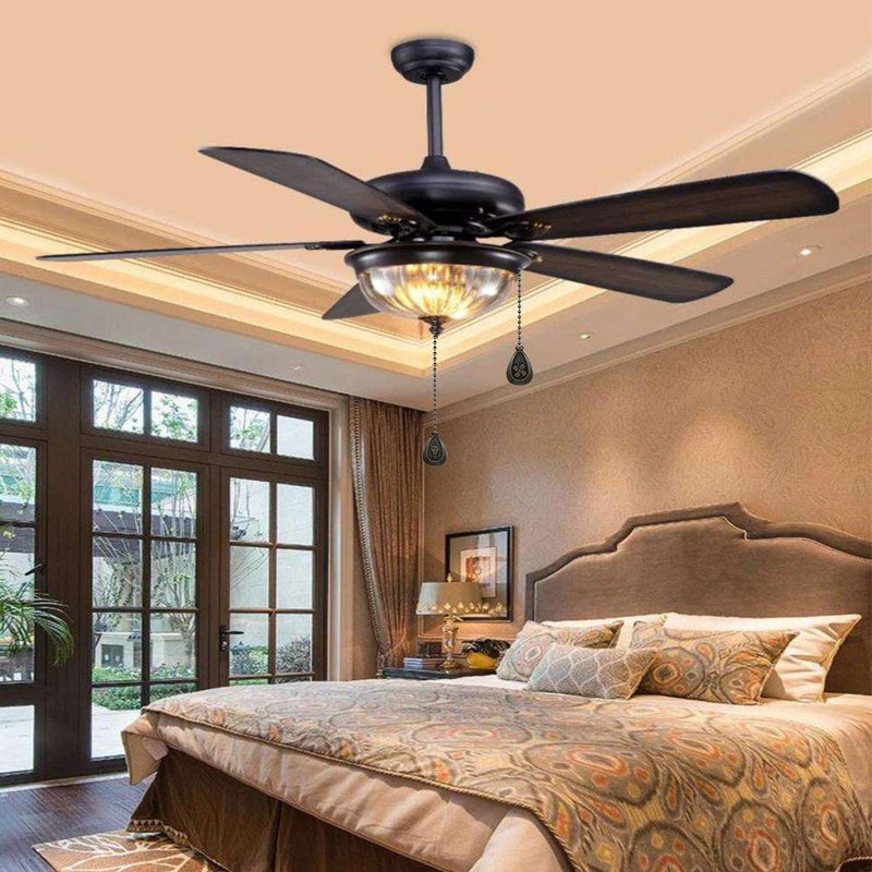 Bronze Ceiling Fan Pull Chain Set, Decorative Fan Pull Chain Pendant Extension, 12 Inches Lighting & Fan Beaded Ball Chain Extender with Connector (2 Pack) 2 Pack